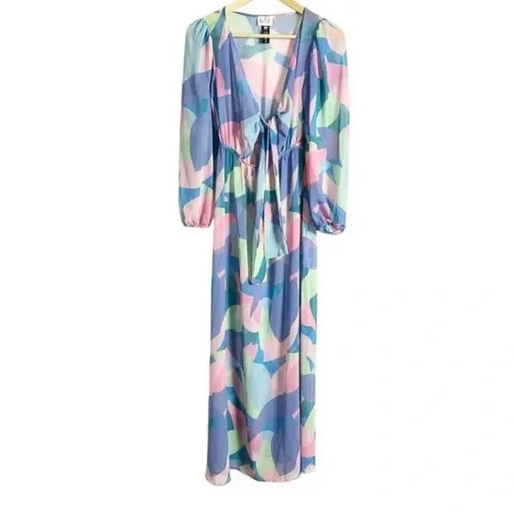 NWT Beach Riot Shiloh Printed Long Sleeve Swimsuit Coverup Maxi Dress - Picture 3 of 10